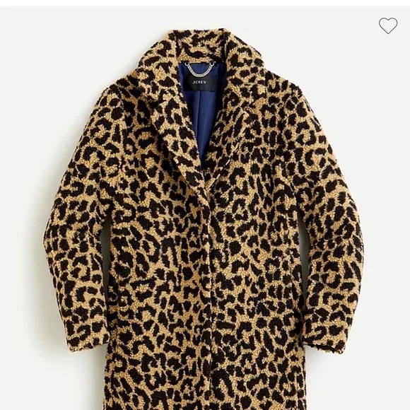 J. Crew Leopard Teddy Jacket leopard print - Picture 1 of 13